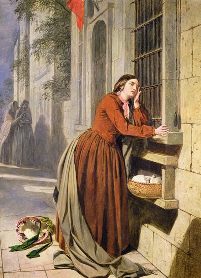 Mother Depositing Her Child in the Foundling Hospital in Paris, c.1855-60 by Henry Nelson O