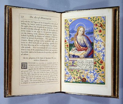 Page depicting a Portrait of St. John, from The Art of Illumination and Missal Painting, London 1849 by Henry Noel Humphreys
