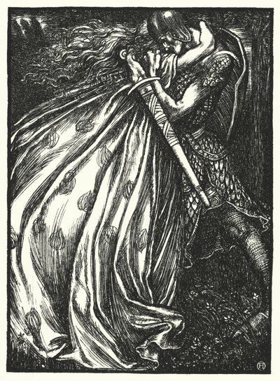 Tristram and Iseult (engraving) by Henry Ospovat
