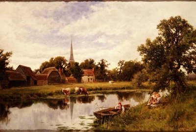 Landscape with Farmstead and cattle by Henry Parker