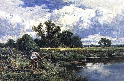 The River Lea, near Broxbourne in Hertfordshire by Henry Parker