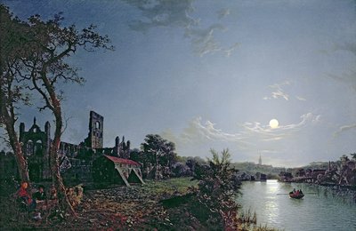 Morning with a View of Kirkstall Abbey by Henry Pether