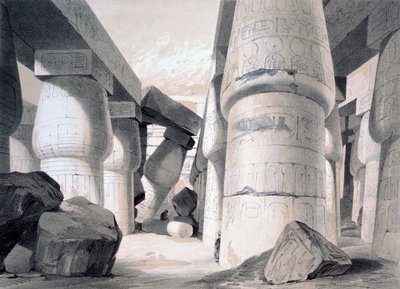 Interior of the Great Hall of Karnac, Egypt by Henry Pilleau