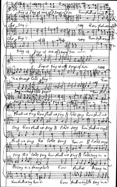 Autograph manuscript of the score for Psalm 137 How shall we sing the Lord