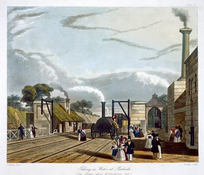 Taking in Water at Parkside, Liverpool and Manchester Railway by Henry Pyall