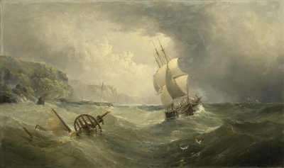 Shipping Off the Coast in a Stormy Sea by Henry Redmore