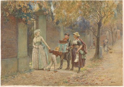 Man with a Peep Show and a Song Seller by Henry Reynolds Steer (signed by artist)
