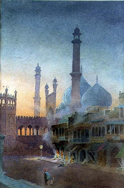 View of the Jumma Masjed, Old Delhi by Henry Richard Beadon Donne