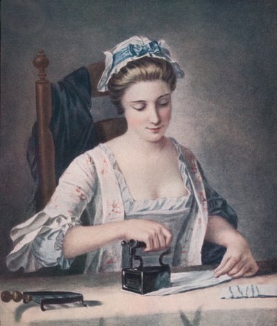 A Laundry Maid Ironing by Henry Robert Morland