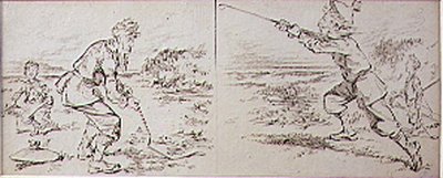 The Golfer Disturbed by a Windy Blast, illustration from 
