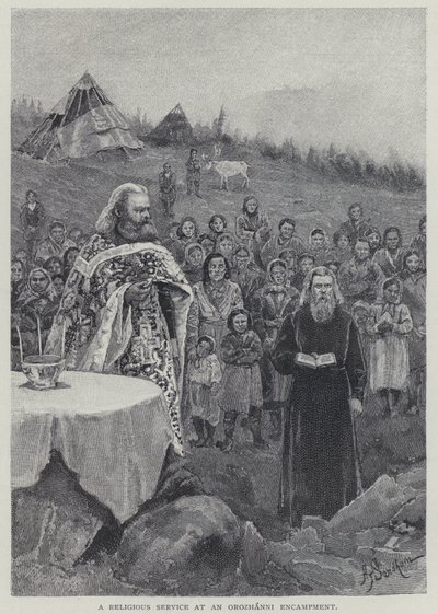 A religious service at an Orozhanni encampment by Henry Sandham