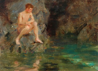 Portrait of David Bone - Cornwall, 1913 by Henry Scott Tuke