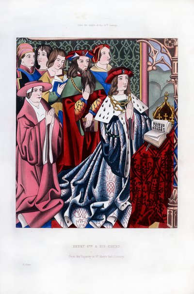 Henry VI and His Court, mid-15th Century, 1843 by Henry Shaw