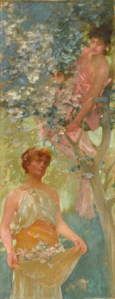Among the Blossoms, mid-1880s by Henry Siddons Mowbray