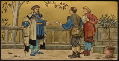 The Justice, plaque depicting an illustration from Shakespeare