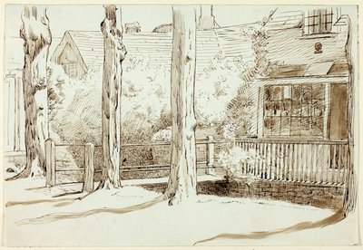 House and Old Trees by Henry Stacy Marks