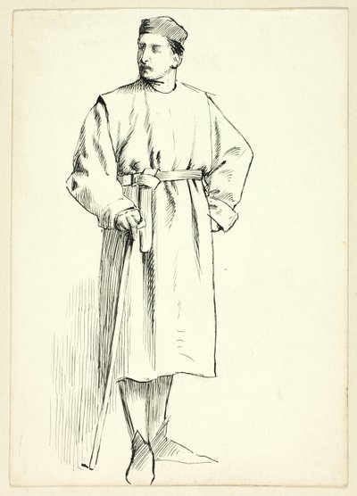 Standing Man Holding Stick, Hand on Hip by Henry Stacy Marks