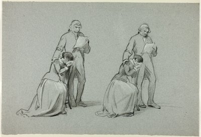 Two Sketches: Father and Daughter by Henry Stacy Marks