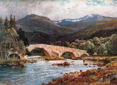 Old Mar Bridge and Lochnagar, Aberdeenshire by Henry Sutton Palmer