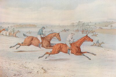 A Steeplechase: The Start. Off they Go - with white for choice by Henry Thomas Alken