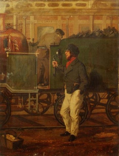 An Engine Driver by an Engine by Henry Thomas Alken