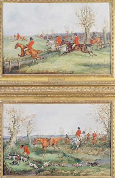 Pair of Hunting Scenes, 19th Century by Henry Thomas Alken