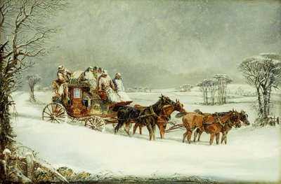 The York to London Royal Mail on the Open Road in Winter by Henry Thomas Alken