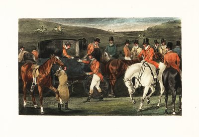 Victorian Gentlemen on Horseback Gathering for a Stag Hunt by Henry Thomas Alken
