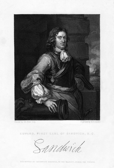 Edward Montagu, 1st Earl of Sandwich, English naval officer by Henry Thomas Ryall