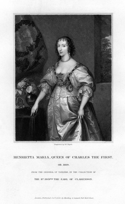 Queen Henrietta Maria, queen consort of Charles I by Henry Thomas Ryall