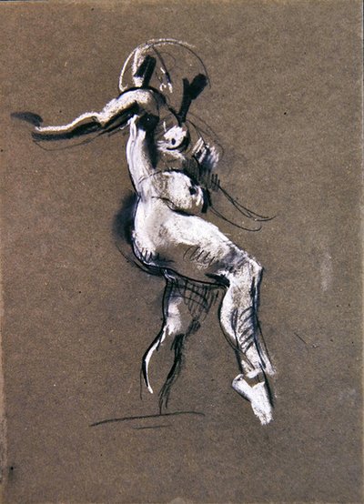 Female nude standing by Henry Tonks