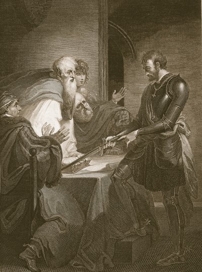 Earl Warenne justifying the titles to his estates, engraved by J. Fittler, illustration from David Hume