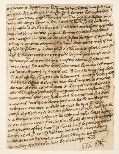 Facsimile of a letter from Henry VIII to Anne Boleyn dated 1527 by Henry VIII (after)