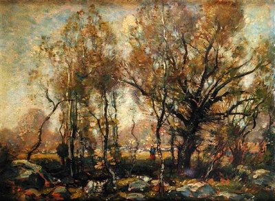 Figure in a Wooded Landscape by Henry Ward Ranger