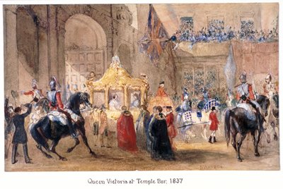 Queen Victoria at Temple Bar, London, 1837 by Henry Warren