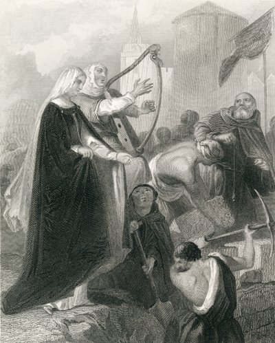 The walling of New Ross, County Wexford, Ireland in 1798, from 
