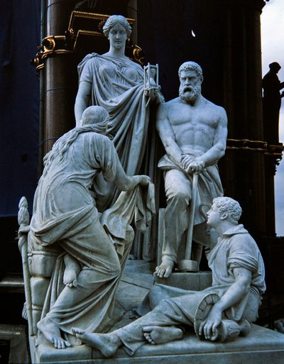 Manufactures, sculpture group from the Albert Memorial by Henry Weekes