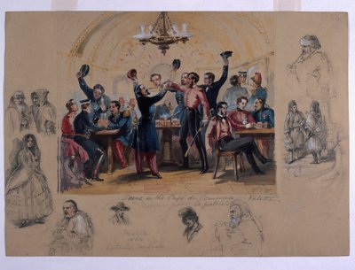 Scene in the Cafe du Commerce Valetta, 