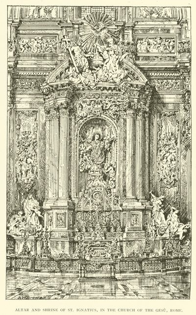 Altar and Shrine of St Ignatius, in the Church of the Gesu, Rome by Henry William Brewer
