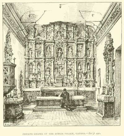 Private Chapel of the Borgia Palace, Gandia by Henry William Brewer