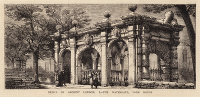 Relics of Ancient London, the Watergate, York House by Henry William Brewer