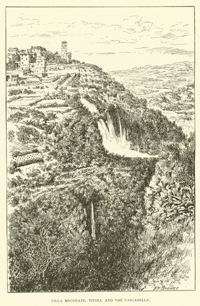 Villa Mecenate, Tivoli, and the Cascatelle by Henry William Brewer