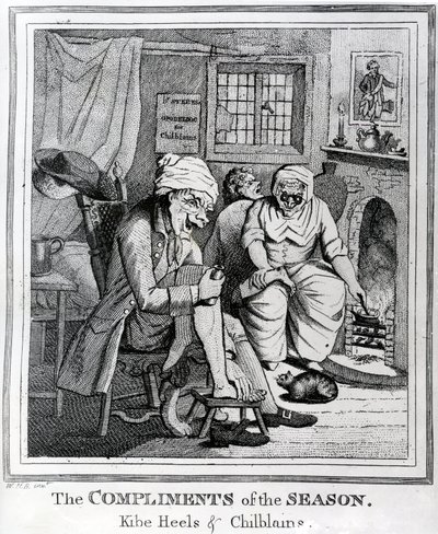 The Compliments of the Season, Kibe Heels and Chillblains, c.1785 by Henry William Bunbury
