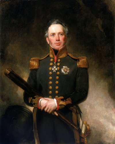 Portrait of Rear Admiral Sir Edward Brace, who distinguished himself in the British Navy on the Mediterranean fronts during the French and Napoleonic Revolutionary Wars by Henry William Pickersgill