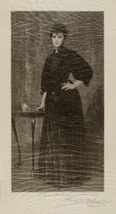 A Lady in Black by Henry Wolf