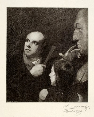 John Flaxman Modeling the Bust of William Hayley by Henry Wolf