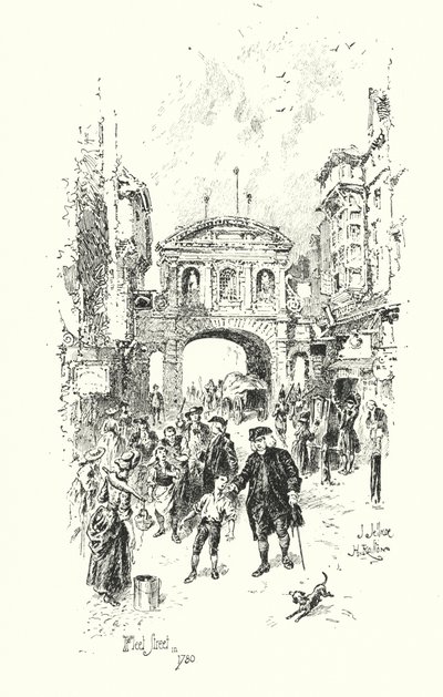Dr Johnson, Fleet Street, London, in 1780 by Herbert (after) Railton