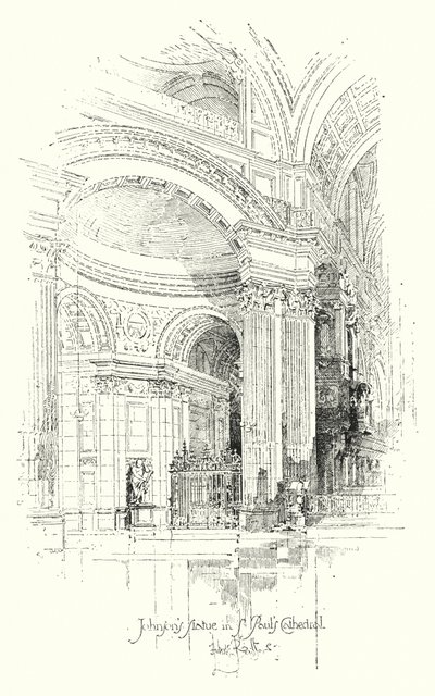 Dr Johnson’s Statue, St Paul’s Cathedral, London by Herbert (after) Railton