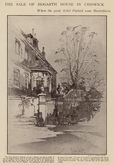 Former Home of William Hogarth, Chiswick, London by Herbert (after) Railton