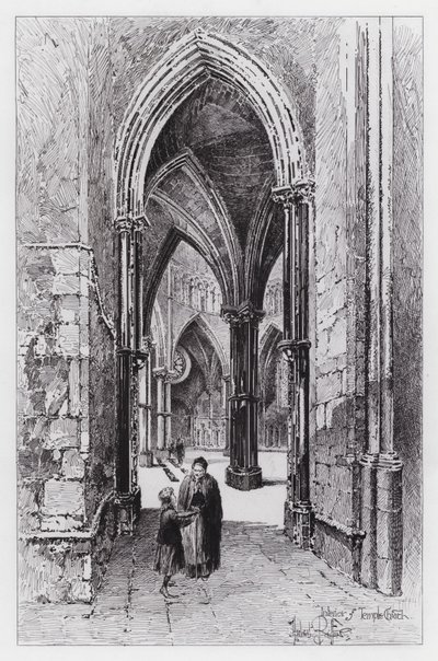 Interior of Temple Church by Herbert (after) Railton